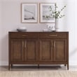 Crosley Furniture Milo Modern Wood Sideboard in Dark Brown/Antique Brass