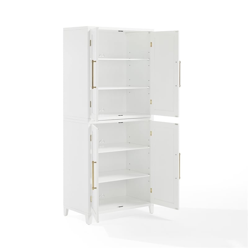 Crosley Furniture Roarke Modern Wood Kitchen Pantry Storage Cabinet in White