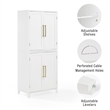 Crosley Furniture Roarke Modern Wood Kitchen Pantry Storage Cabinet in White