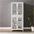 Crosley Furniture Roarke Glass Door Wood Kitchen Pantry Storage Cabinet - White