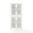 Crosley Furniture Roarke Glass Door Wood Kitchen Pantry Storage Cabinet - White