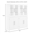 Crosley Furniture Roarke 2-Piece Glass Door Wood Pantry Storage Cabinet in White