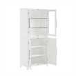 Crosley Furniture Roarke 2-Piece Glass Door Wood Pantry Storage Cabinet in White