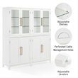 Crosley Furniture Roarke 2-Piece Glass Door Wood Pantry Storage Cabinet in White