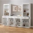 Crosley Furniture Stanton 3-PC Wood/Metal Sideboard And Bar Cabinet Set in White