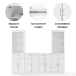 Crosley Furniture Stanton 3-PC Wood/Metal Sideboard And Bar Cabinet Set in White