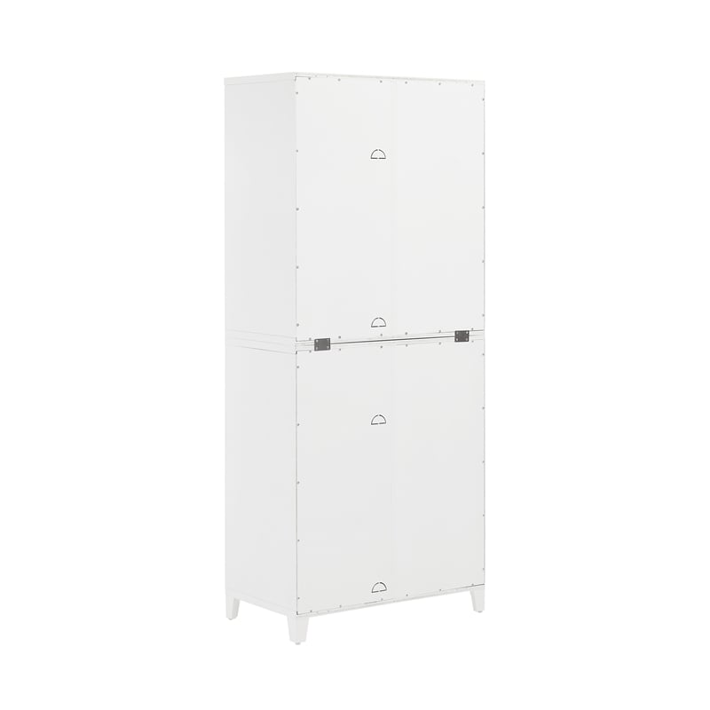 Crosley Furniture Roarke Wood Kitchen Pantry Storage Cabinet in White (Set of 2)
