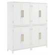 Crosley Furniture Roarke Wood Kitchen Pantry Storage Cabinet in White (Set of 2)