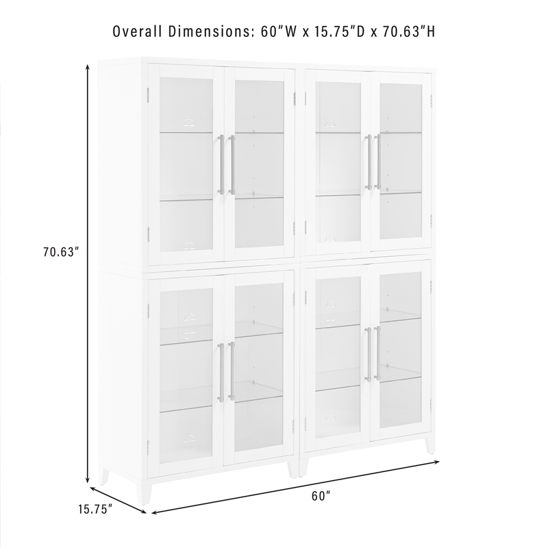 Crosley Furniture Roarke Wood Kitchen Pantry Storage Cabinet - White (Set of 2)