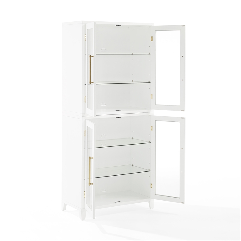 Crosley Furniture Roarke Wood Kitchen Pantry Storage Cabinet - White (Set of 2)