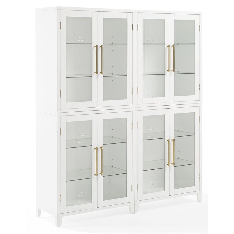 Crosley Furniture Roarke Wood Kitchen Pantry Storage Cabinet - White (Set of 2)