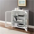 Crosley Furniture Roarke Glass Door Wood Kitchen Pantry Storage Cabinet in White