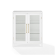 Crosley Furniture Roarke Glass Door Wood Kitchen Pantry Storage Cabinet in White