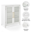 Crosley Furniture Roarke Glass Door Wood Kitchen Pantry Storage Cabinet in White
