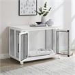 Crosley Furniture Dane Credenza Transitional Wood Dog Crate in White