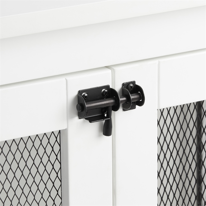 Crosley Furniture Dane Credenza Transitional Wood Dog Crate in White