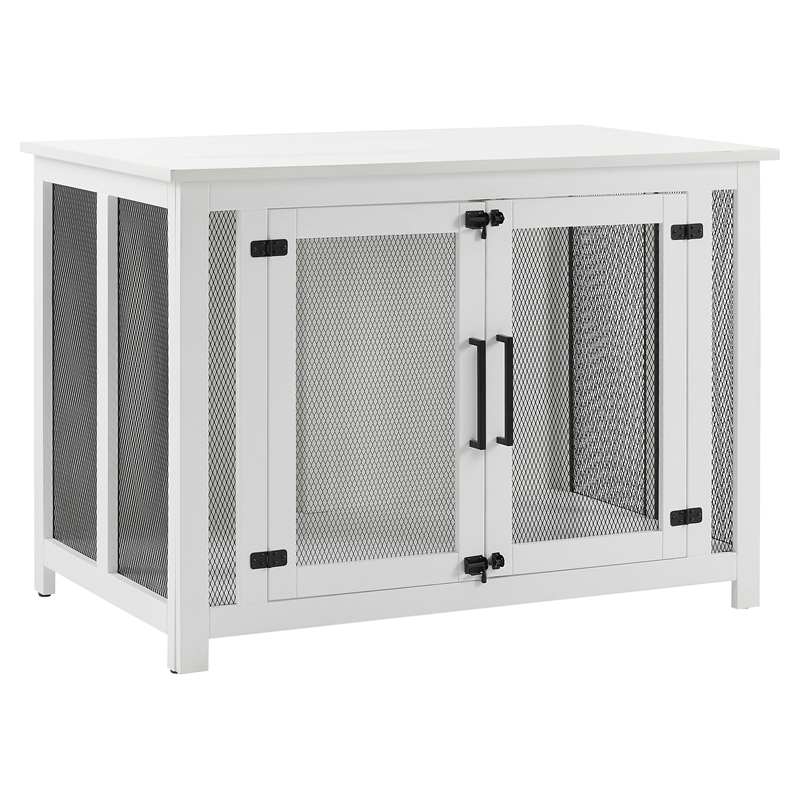 Crosley Furniture Dane Credenza Transitional Wood Dog Crate in White