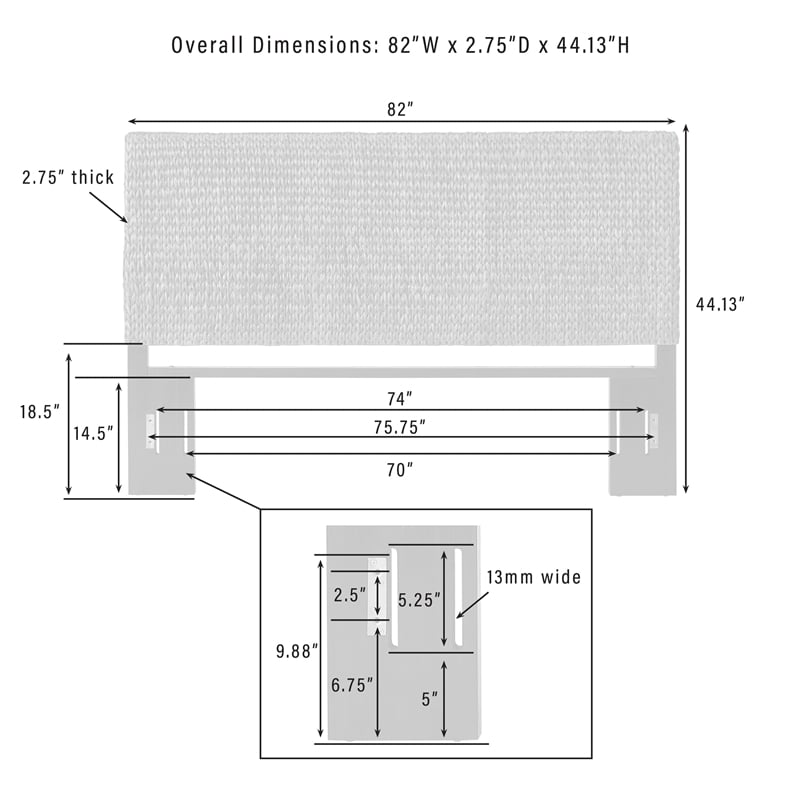 Crosley Furniture Edgewater Contemporary Wood/Rattan King Headboard in Sea Grass