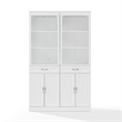Crosley Furniture Stanton 2-PC Wood/Metal Bar Cabinet Set in White (Set of 2)