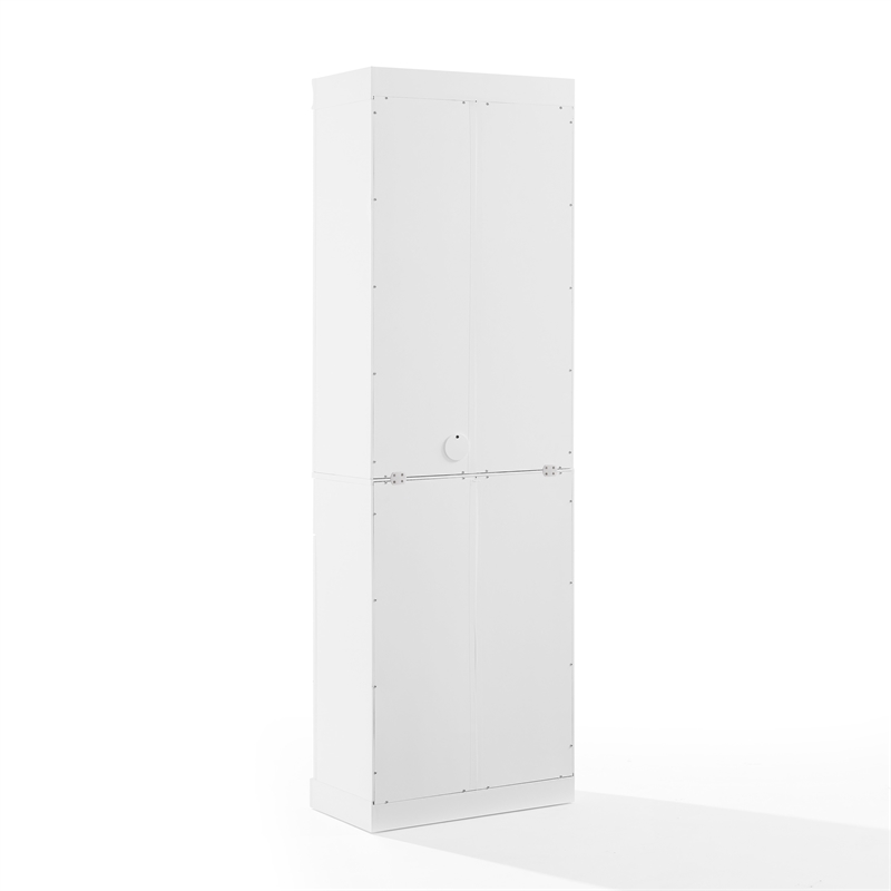 Crosley Furniture Stanton 2-PC Wood/Metal Bar Cabinet Set in White (Set of 2)