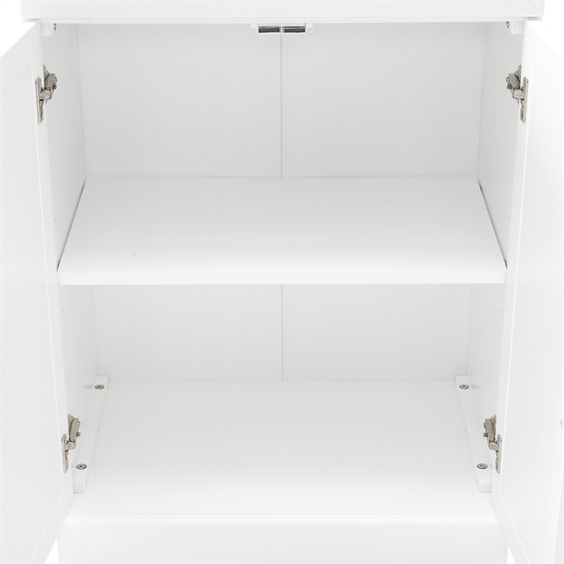 Crosley Furniture Stanton 2-PC Wood/Metal Bar Cabinet Set in White (Set of 2)