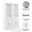 Crosley Furniture Stanton 2-PC Wood/Metal Bar Cabinet Set in White (Set of 2)
