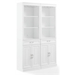 Crosley Furniture Stanton 2-PC Wood/Metal Bar Cabinet Set in White (Set of 2)