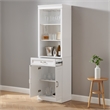 Crosley Furniture Stanton Traditional Wood/Metal Bar Cabinet in White