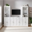 Crosley Furniture Stanton 3-Piece Wood Sideboard & Storage Bookcase Set in White
