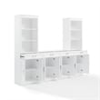 Crosley Furniture Stanton 3-Piece Wood Sideboard & Storage Bookcase Set in White