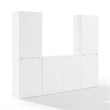 Crosley Furniture Stanton 3-Piece Wood Sideboard & Storage Bookcase Set in White