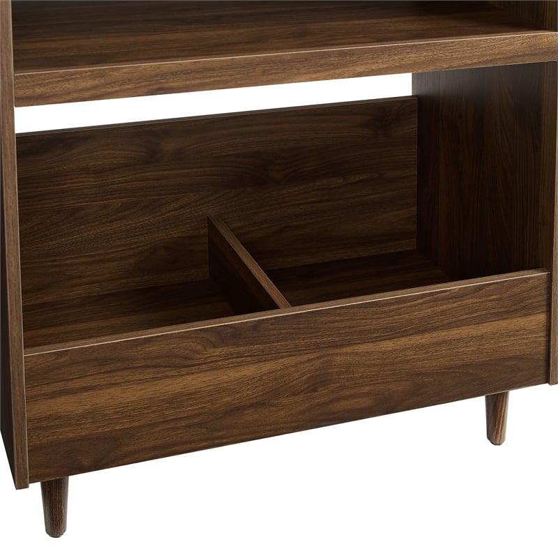 Crosley Furniture Liam 3-Piece Wood Record Player Stand And Storage Set - Walnut