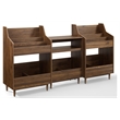 Crosley Furniture Liam 3-Piece Wood Record Player Stand And Storage Set - Walnut