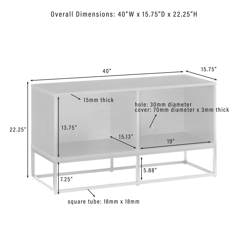 Crosley Furniture Enzo Medium Modern Wood TV stand for TVs up to 43