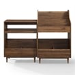 Crosley Furniture Liam 2-Piece Wood Record Player Stand And Storage Set - Walnut