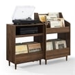 Crosley Furniture Liam 2-Piece Wood Record Player Stand And Storage Set - Walnut