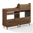 Crosley Furniture Liam 2-Piece Wood Record Player Stand And Storage Set - Walnut