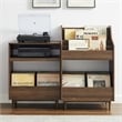 Crosley Furniture Liam 2-Piece Wood Record Player Stand And Storage Set - Walnut