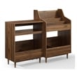 Crosley Furniture Liam 2-Piece Wood Record Player Stand And Storage Set - Walnut