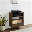 Crosley Furniture Liam Modern Wood Record Player Stand in Walnut