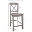 Crosley Furniture Cutler 3-Piece Wood Kitchen Island w/ X-Back Stools in White