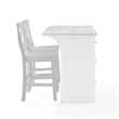 Crosley Furniture Cutler 3-Piece Wood Kitchen Island w/ X-Back Stools in White