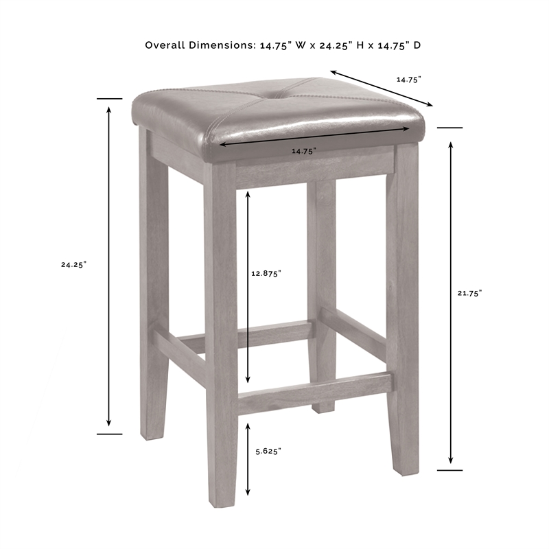 Crosley Furniture Bartlett 3-Piece Wood Kitchen Island w/ Square Stools in White