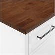 Crosley Furniture Bartlett 3-Piece Wood Kitchen Island w/ Square Stools in White