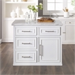 Crosley Furniture Cutler Modern MDF Wood Kitchen Island in White