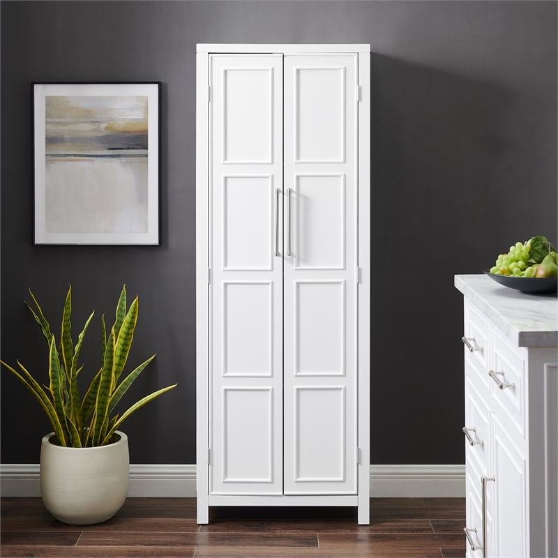 Crosley Furniture Cutler Modern Wood Storage Pantry in White