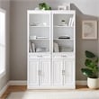 Crosley Furniture Stanton Wood Storage Bookcase Set in White (Set of 2)