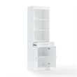 Crosley Furniture Stanton Wood Storage Bookcase Set in White (Set of 2)