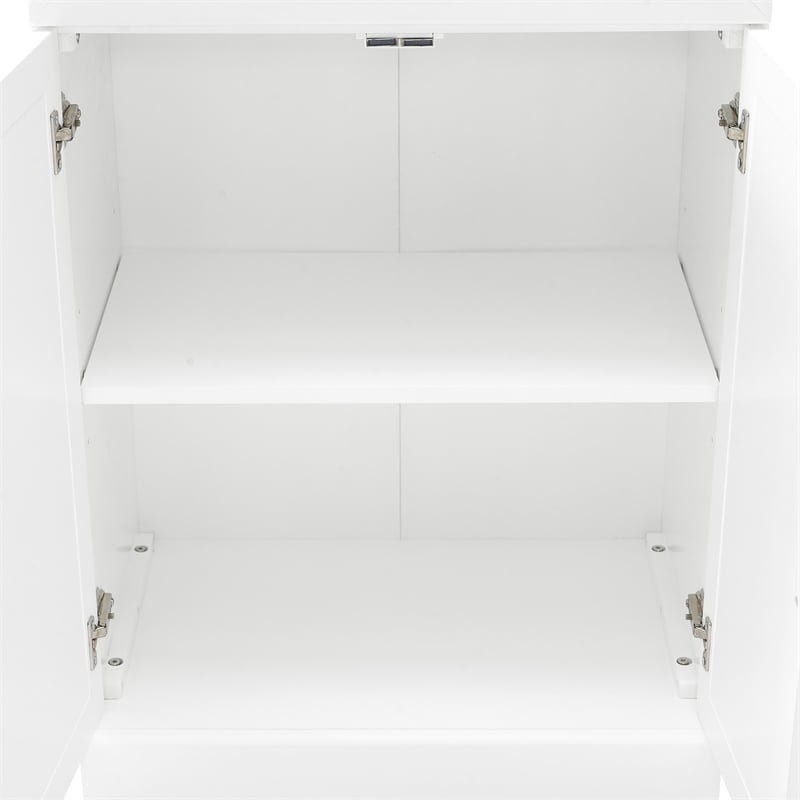 Crosley Furniture Stanton Wood Storage Bookcase Set in White (Set of 2)