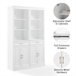 Crosley Furniture Stanton Wood Storage Bookcase Set in White (Set of 2)